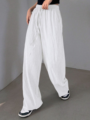Leriya Fashion Regular Fit Women White Trousers