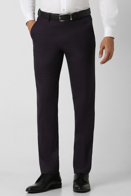 VAN HEUSEN Slim Fit Men Purple Trousers