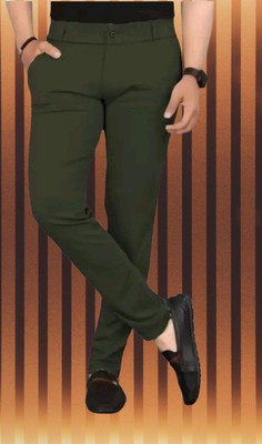 Advikfashion Slim Fit Men Green Trousers