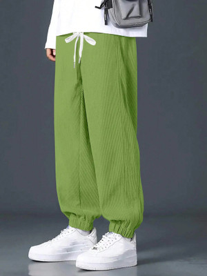 Rajovati Loose Fit Men Light Green Trousers