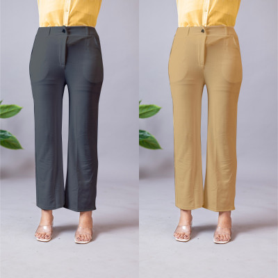 INDIANRANG Regular Fit Women Grey, Beige Trousers