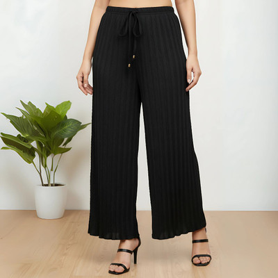 Infinizy Comfort Fit Women Black Trousers
