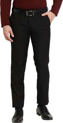 TURTLE Slim Fit Men Black Trousers