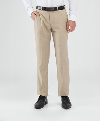 PARK AVENUE Regular Fit Men Beige Trousers