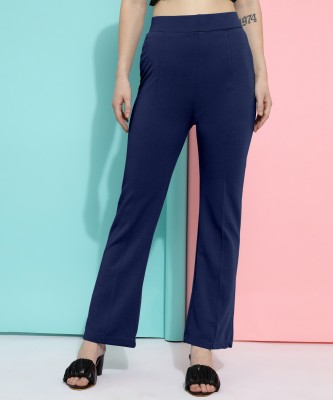 FUBACK Regular Fit Women Blue Trousers