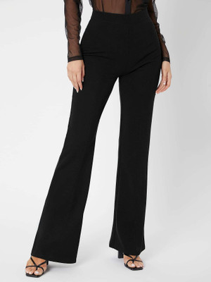 NJ TRENDS Straight Fit Women Black Trousers