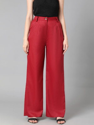 KOTTY Regular Fit Women Maroon Trousers
