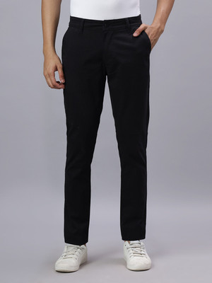 MEGHZ Slim Fit Men Black Trousers