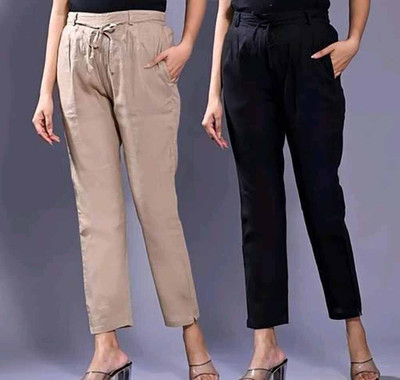Outerwear Regular Fit Women Multicolor Trousers