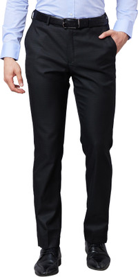 PARK AVENUE Slim Fit Men Black Trousers