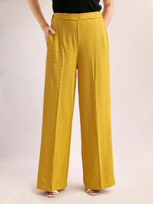 PURVAJA Loose Fit Women Yellow Trousers