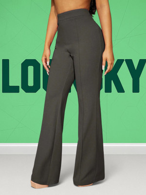 HOC Regular Fit Women Grey Trousers