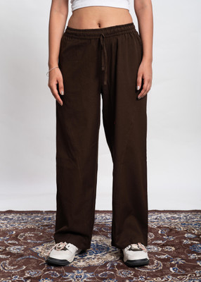 COTLUB Loose Fit Women Brown Trousers