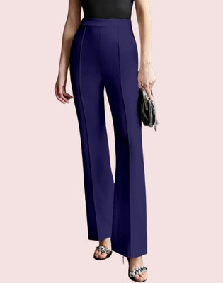 HouseOfCommon Regular Fit Women Dark Blue Trousers