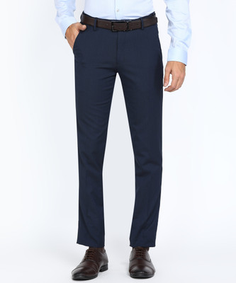 PETER ENGLAND Slim Fit Men Dark Blue Trousers
