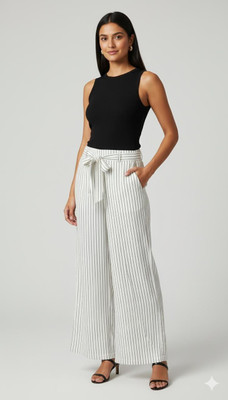 KLS Relaxed Women White Trousers
