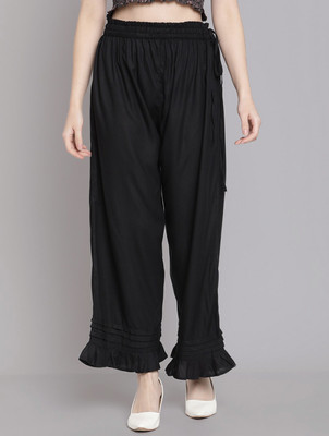 Moda Rapido Flared Women Black Trousers