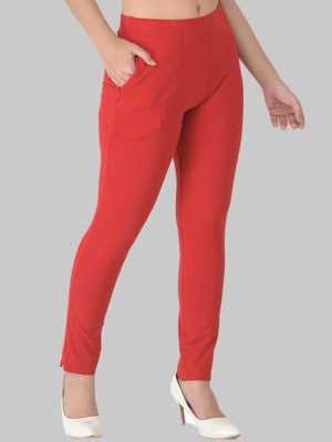 Dollar Missy Regular Fit Women Red Trousers