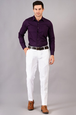 AXOLOTL Regular Fit Men White Trousers