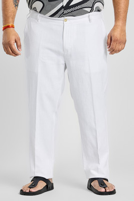 Snitch Snitch Plus Size Regular Fit Men White Trousers