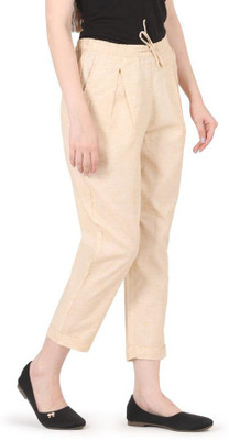 FASHIONS 360 Regular Fit Women Beige Trousers