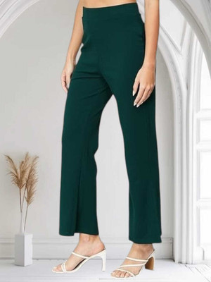 Tiki Tees Regular Fit Women Dark Green Trousers