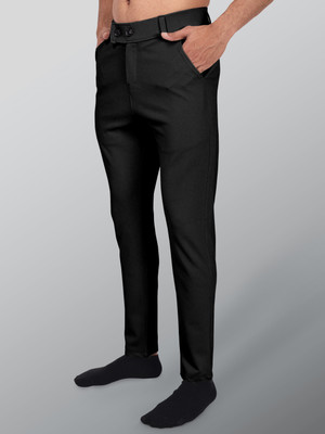 INDICLUB Slim Fit Men Black Trousers
