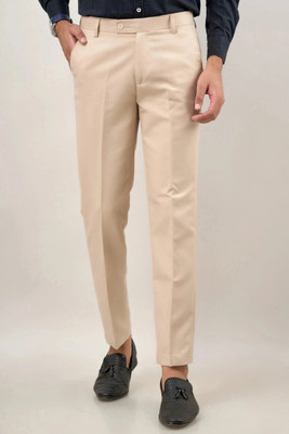 SEVEN HUNTERS Regular Fit Men Cream Trousers