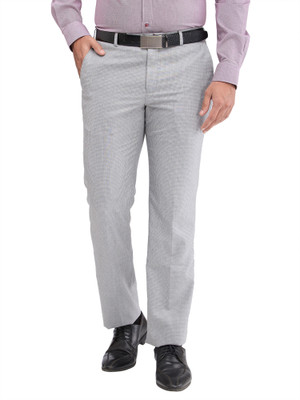 PARK AVENUE Regular Fit Men Grey Trousers