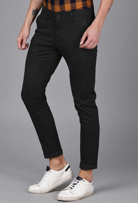 FUBAR Slim Fit Men Black Trousers