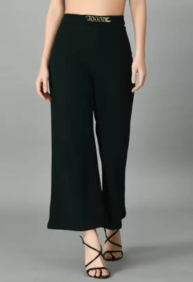 GLOWIC Regular Fit Women Dark Green Trousers