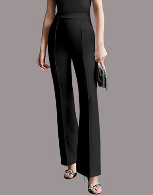 HouseOfCommon Regular Fit Women Black Trousers