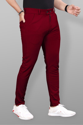 Jkgarment Regular Fit Men Maroon Trousers