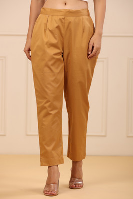 Juniper Regular Fit Women Gold Trousers