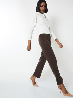 MAX Regular Fit Women Brown Trousers
