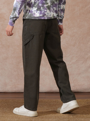 WROGN Loose Fit Men Brown Trousers