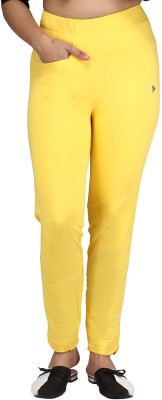 Comfort Lady Regular Fit Women Yellow Trousers