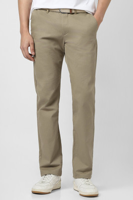 VAN HEUSEN Regular Fit Men Khaki Trousers