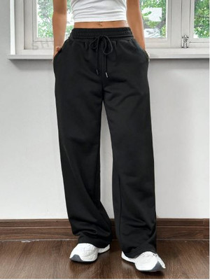 KSHS Straight Fit Women Black Trousers