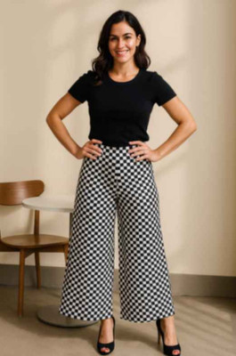 Deewa Flared Women White, Black Trousers