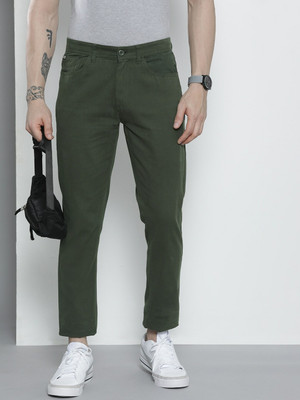 The Indian Garage Co. Slim Fit Men Green Trousers