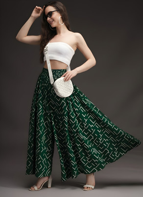 NEXSUS APPARELS Flared Women Green Trousers