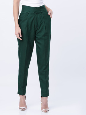 Tokyo Talkies Regular Fit Women Green Trousers