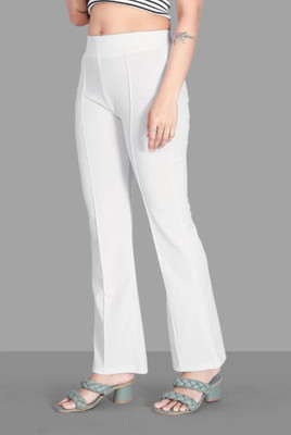GS FASHION Loose Fit Women White Trousers