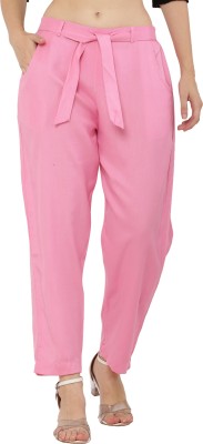 Priya Point Regular Fit Women Pink Trousers