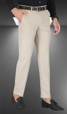 Kurus Slim Fit Men Beige Trousers