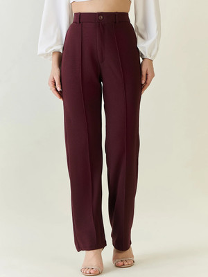 AAYU Regular Fit Women Purple Trousers