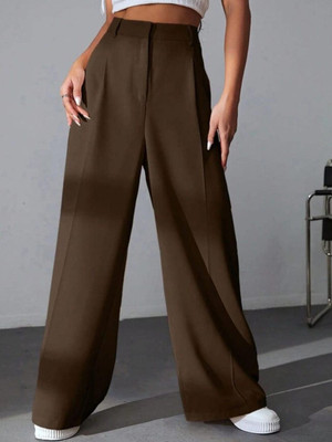 Broadstar Regular Fit Women Brown Trousers