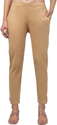 awkfull Regular Fit Women Gold Trousers