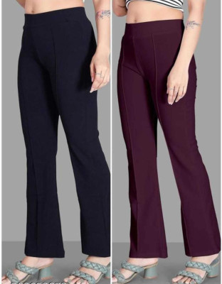 CitySquad Flared Women Black Trousers